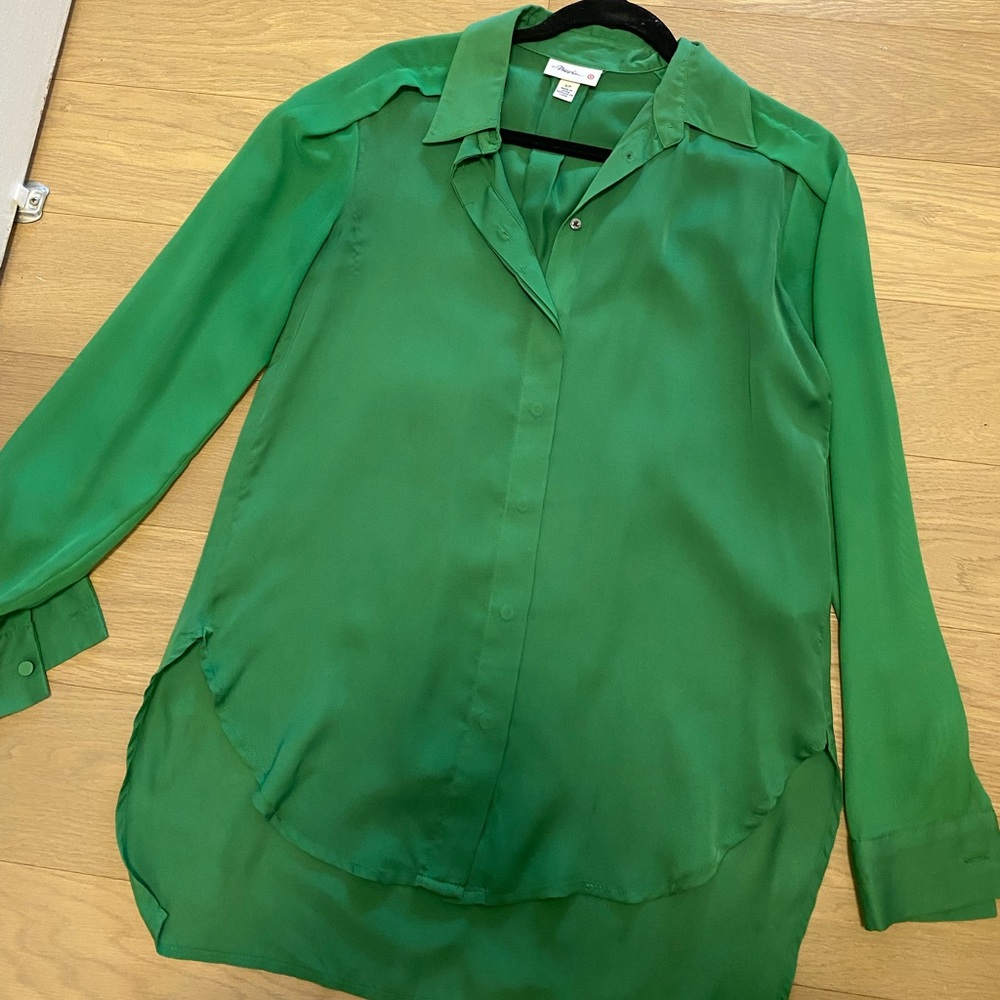 3.1 Phillip Lim green button down blouse